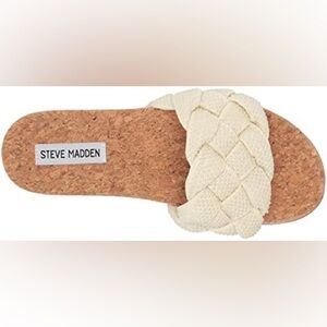 Steve Madden Cream Braided Slide Sandals size 7